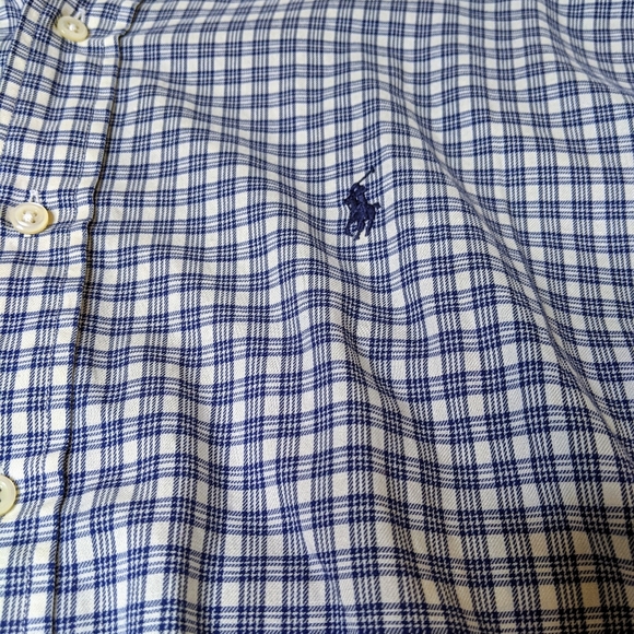 Ralph Lauren Blue & White Plaid Button Down - Picture 4 of 4